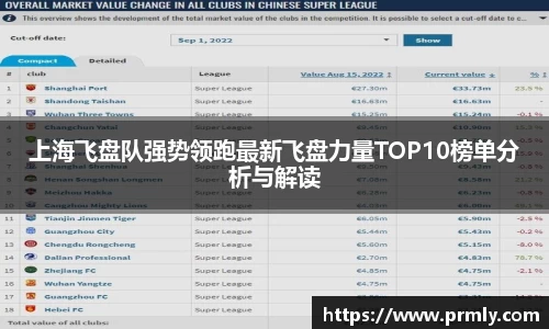 上海飞盘队强势领跑最新飞盘力量TOP10榜单分析与解读